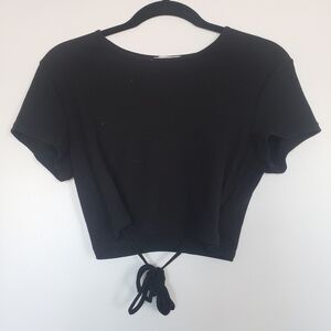 Cropped Tee with Waist Ties